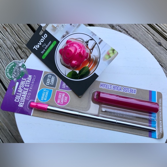 Lot Kitchen Tea Beverage TEVA Pig Tea Infuser Fish Infusers Reusable Straw - Picture 2 of 10